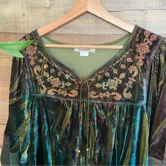 Crushed Velvet Blouse Flowy Flattering Fit Gorgeous Rich Colors - Picture 6 of 10